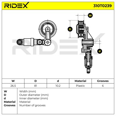 Spannarm Keilrippenriemen RIDEX 310T0239 310T0239 - foto 6