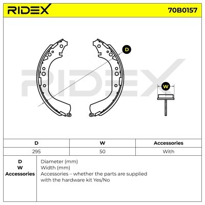 Bremsbeläge Satz RIDEX 70B0157 70B0157 - foto 5