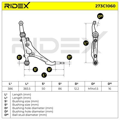 Querlenker RIDEX 273C1060 273C1060 - foto 11