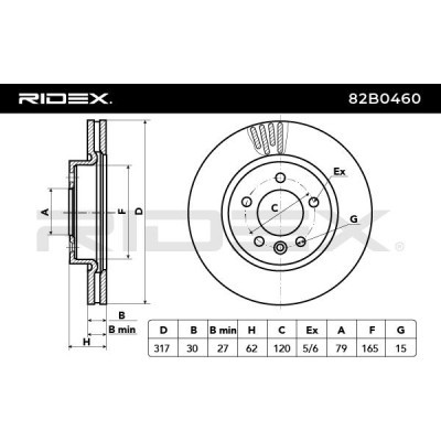 Bremsscheibe RIDEX 82B0460 82B0460 - foto 6