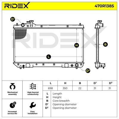 Kühler, Motorkühlung RIDEX 470R1385 470R1385 - foto 5
