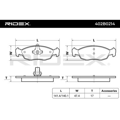Bremsbeläge Satz RIDEX 402B0214 402B0214 - foto 8