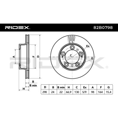 Bremsscheibe RIDEX 82B0798 82B0798 - foto 6