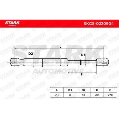 Gasfeder, Koffer-/Laderaum Stark SKGS-0220904 SKGS-0220904 - foto 5