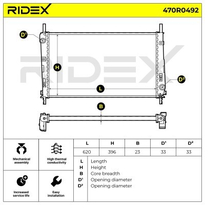 Kühler, Motorkühlung RIDEX 470R0492 470R0492 - foto 4
