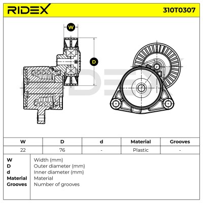 Spannarm Keilrippenriemen RIDEX 310T0307 310T0307 - foto 6