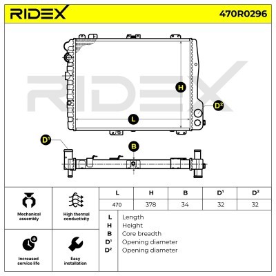 Kühler, Motorkühlung RIDEX 470R0296 470R0296 - foto 5