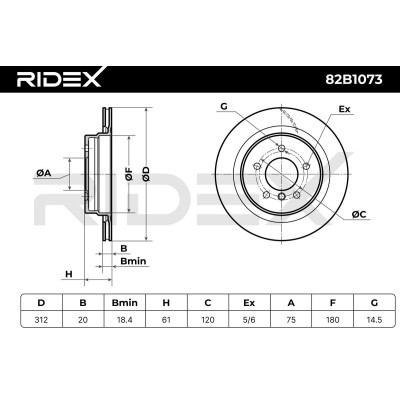Bremsscheibe RIDEX 82B1073 82B1073 - foto 3