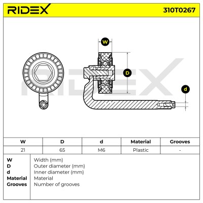 Riemenspanner, Keilrippenriemen RIDEX 310T0267 310T0267 - foto 6