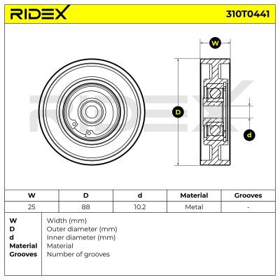 Riemenspanner, Keilrippenriemen RIDEX 310T0441 310T0441 - foto 6