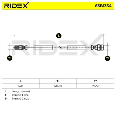 Bremsschlauch RIDEX 83B1334 83B1334 - foto 5