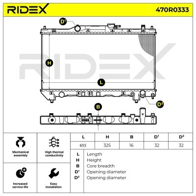 Kühler, Motorkühlung RIDEX 470R0333 470R0333 - foto 5
