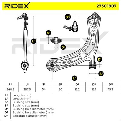 Querlenker RIDEX 273C1907 273C1907 - foto 8