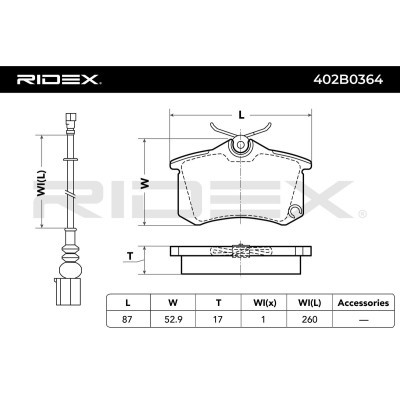 Bremsbeläge Satz RIDEX 402B0364 402B0364 - foto 2