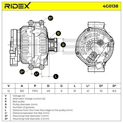 Generator RIDEX 4G0138 4G0138 - foto 8