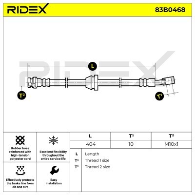 Bremsschlauch RIDEX 83B0468 83B0468 - foto 7