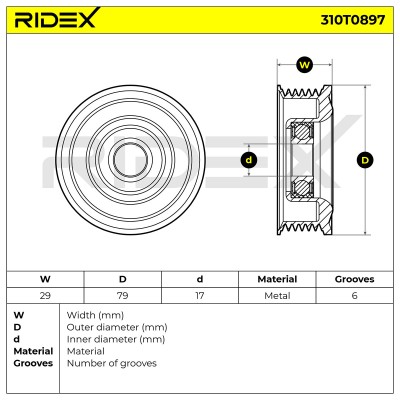 Spannarm Keilrippenriemen RIDEX 310T0897 310T0897 - foto 6