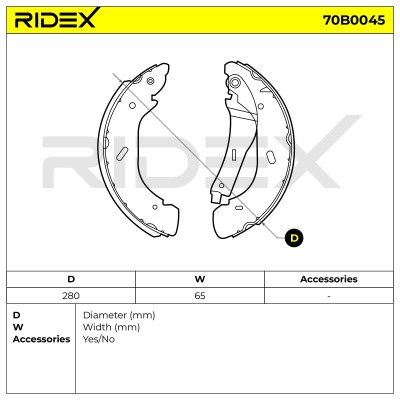 Bremsbeläge Satz RIDEX 70B0045 70B0045 - foto 6