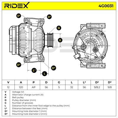 Generator RIDEX 4G0031 4G0031 - foto 5