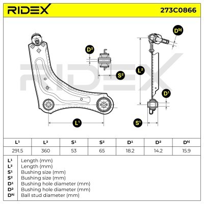 Querlenker RIDEX 273C0866 273C0866 - foto 6