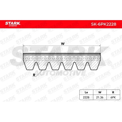 Keilrippenriemen Stark SK-6PK2228 SK-6PK2228 - foto 4