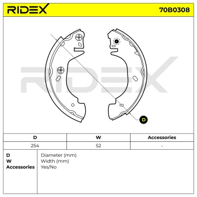 Bremsbeläge Satz RIDEX 70B0308 70B0308 - foto 6