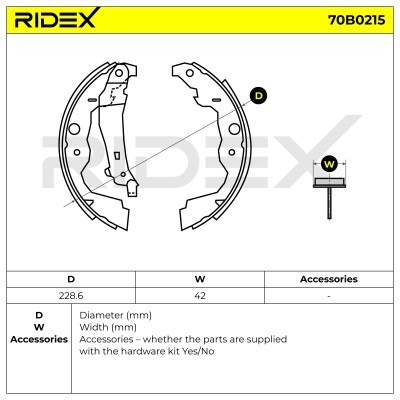 Bremsbeläge Satz RIDEX 70B0215 70B0215 - foto 5