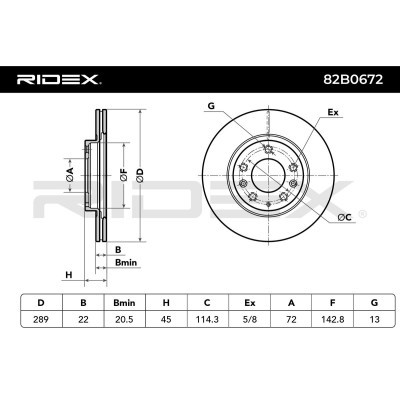 Bremsscheibe RIDEX 82B0672 82B0672 - foto 5