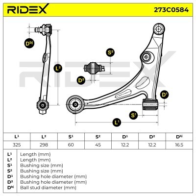 Querlenker RIDEX 273C0584 273C0584 - foto 7