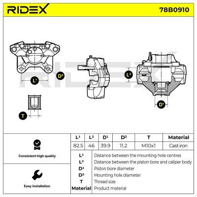 Bremssattel RIDEX 78B0910 78B0910 - foto 6