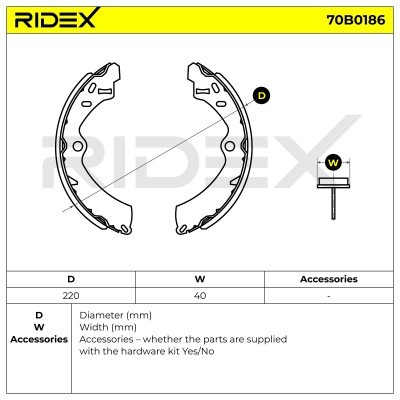 Bremsbeläge Satz RIDEX 70B0186 70B0186 - foto 5