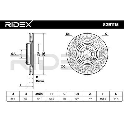 Bremsscheibe RIDEX 82B1115 82B1115 - foto 4