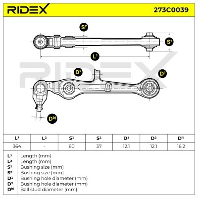 Querlenker RIDEX 273C0039 273C0039 - foto 13