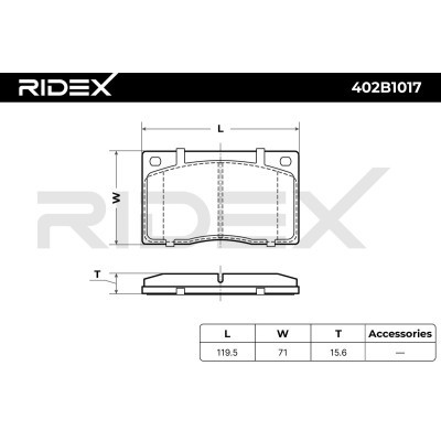Bremsbeläge Satz RIDEX 402B1017 402B1017 - foto 6