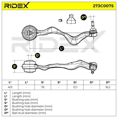 Querlenker RIDEX 273C0075 273C0075 - foto 6