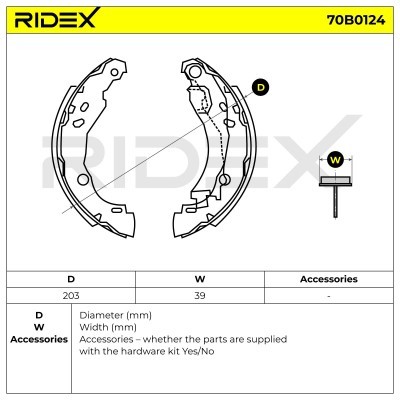 Bremsbeläge Satz RIDEX 70B0124 70B0124 - foto 3