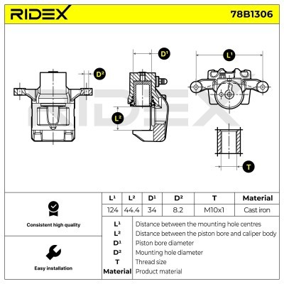 Bremssattel RIDEX 78B1306 78B1306 - foto 7