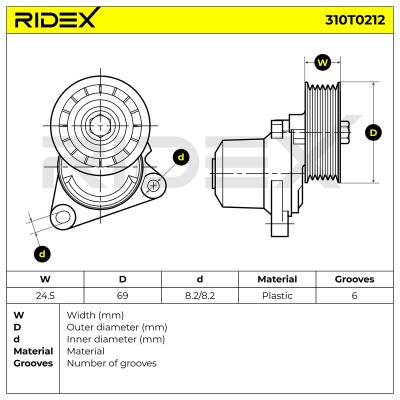 Spannarm Keilrippenriemen RIDEX 310T0212 310T0212 - foto 6