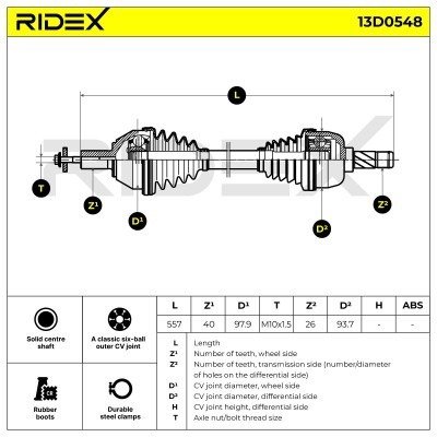 Antriebswelle RIDEX 13D0548 13D0548 - foto 7