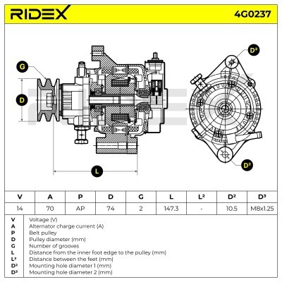 Generator RIDEX 4G0237 4G0237 - foto 11