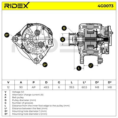 Generator RIDEX 4G0073 4G0073 - foto 7