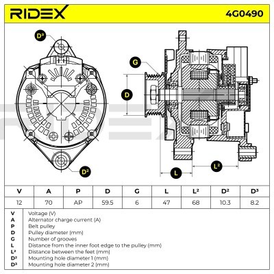 Generator RIDEX 4G0490 4G0490 - foto 7