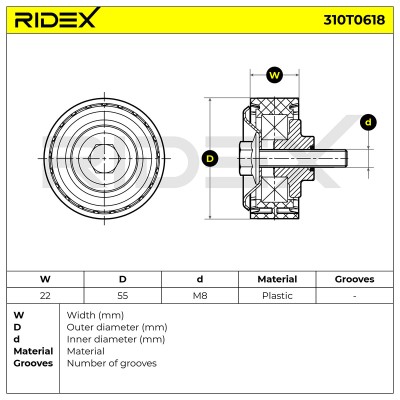 Spannarm Keilrippenriemen RIDEX 310T0618 310T0618 - foto 6