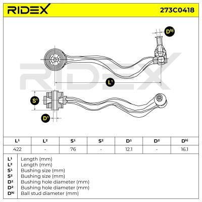 Querlenker RIDEX 273C0418 273C0418 - foto 3