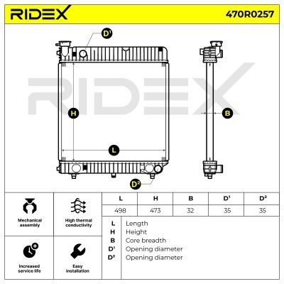 Kühler, Motorkühlung RIDEX 470R0257 470R0257 - foto 5