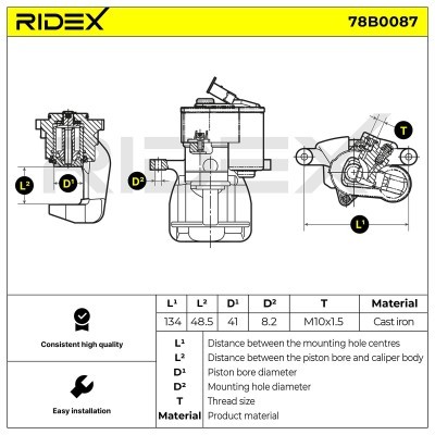 Bremssattel RIDEX 78B0087 78B0087 - foto 8