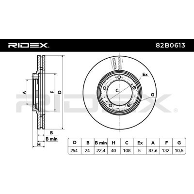 Bremsscheibe RIDEX 82B0613 82B0613 - foto 6