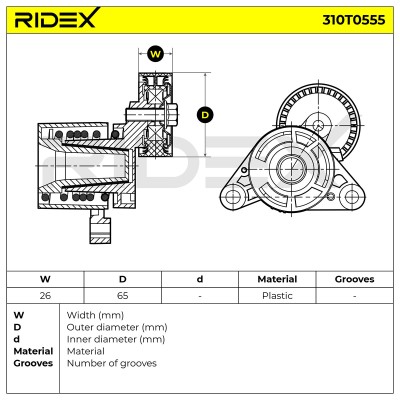 Spannarm Keilrippenriemen RIDEX 310T0555 310T0555 - foto 6