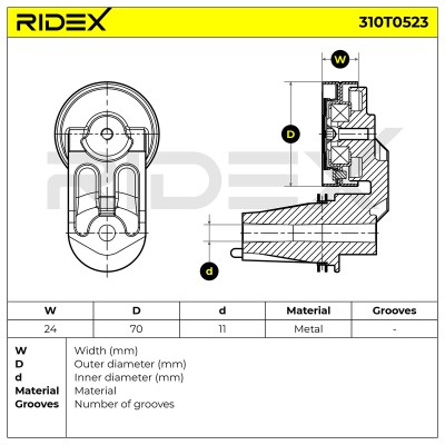 Spannarm Keilrippenriemen RIDEX 310T0523 310T0523 - foto 6