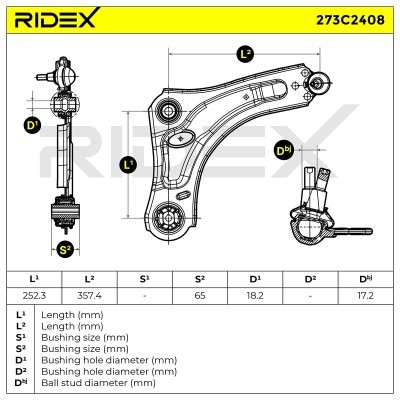 Querlenker RIDEX 273C2408 273C2408 - foto 8